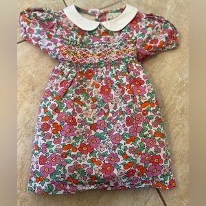 Baby Boden Floral Dress with White Collar 3-6 months